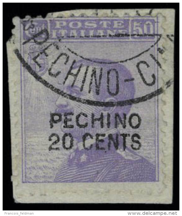 Fragment N&deg; 7, 20 Cents Pechino, Obl. Sur Fragment, Superbe, Rare, Sign&eacute; Di&eacute;na, Sassone N&deg; 6... - Sonstige & Ohne Zuordnung