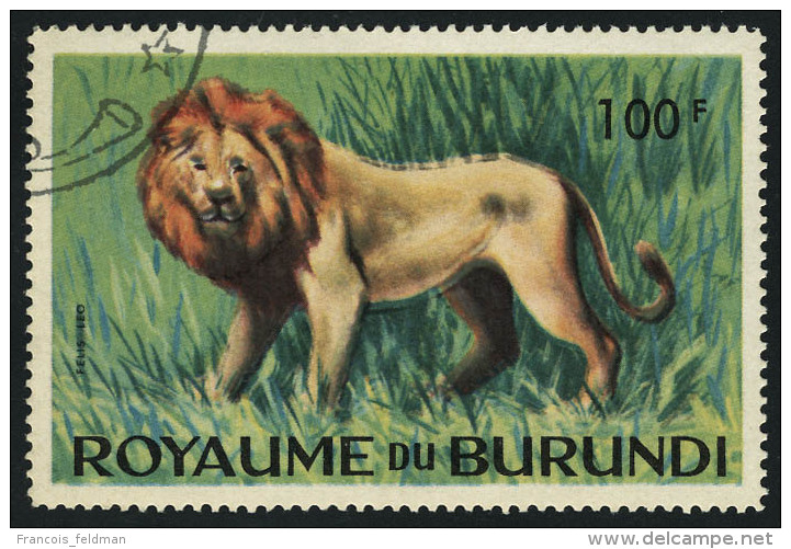 Oblit&eacute;r&eacute; N&deg; 94. 100f Lion, Double Impression, T.B. - Autres & Non Classés