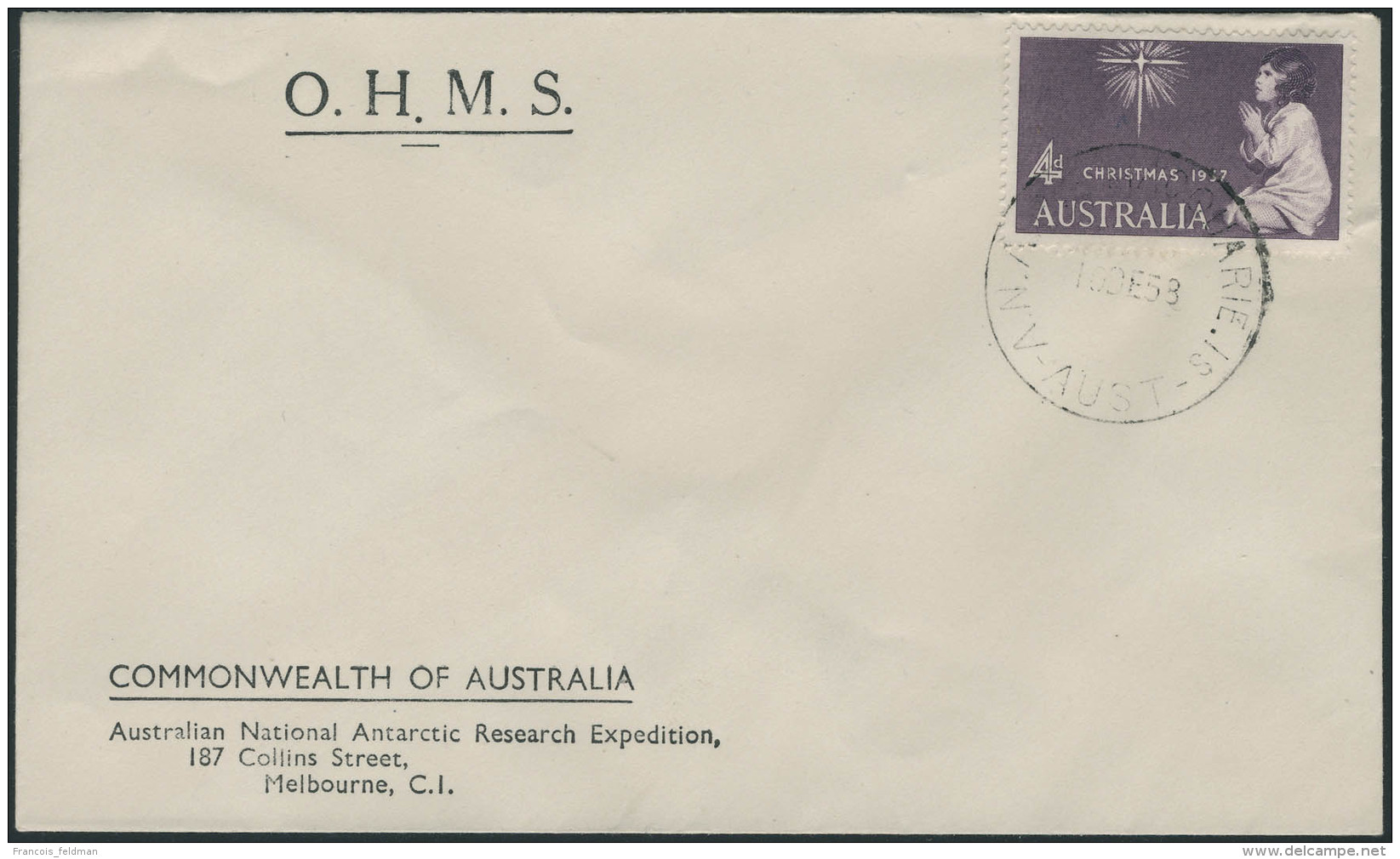 Lettre Polaire, Enveloppe Imprim&eacute;e ...Australian National Antarctic ... C&agrave;d Anare Macquarie 10 De 58.... - Other & Unclassified