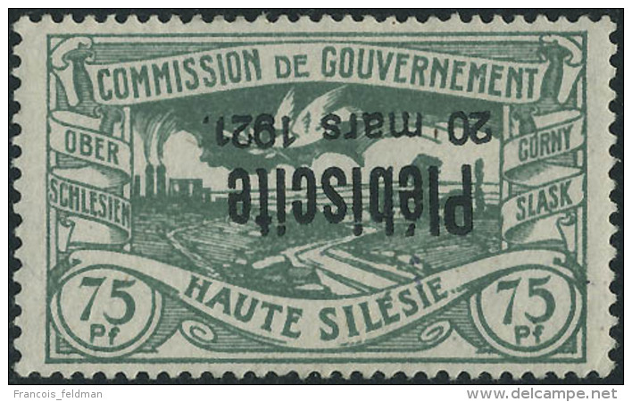 Neuf Avec Charni&egrave;re N&deg;56. 75P Vert. Surcharge Renvers&eacute;e. T.B. Sign&eacute; A. Brun. Rare (Michel) - Other & Unclassified