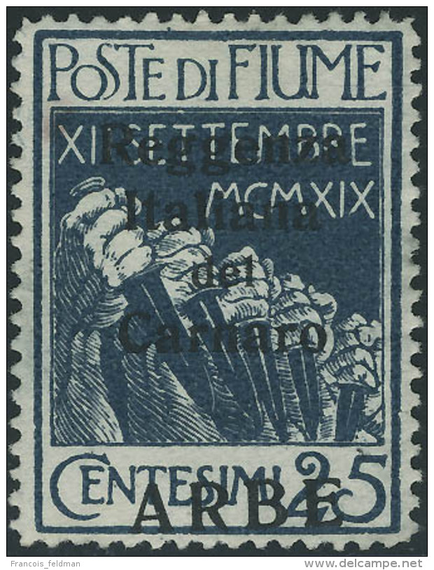 Neuf Avec Charni&egrave;re N&deg;10. 25c Bleu Vari&eacute;t&eacute; Surcharge ARBE En Bas. T.B. Sign&eacute;... - Sonstige & Ohne Zuordnung