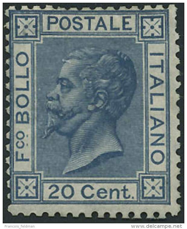 Neuf Avec Charni&egrave;re N&deg;23. 20c Bleu. 1 Dent Courte Sinon T.B. - Autres & Non Classés