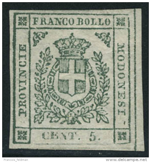 Neuf Avec Charni&egrave;re N&deg; 7, 5c Vert, Superbe, Sign&eacute; Di&eacute;na, Sassone 12. - Other & Unclassified