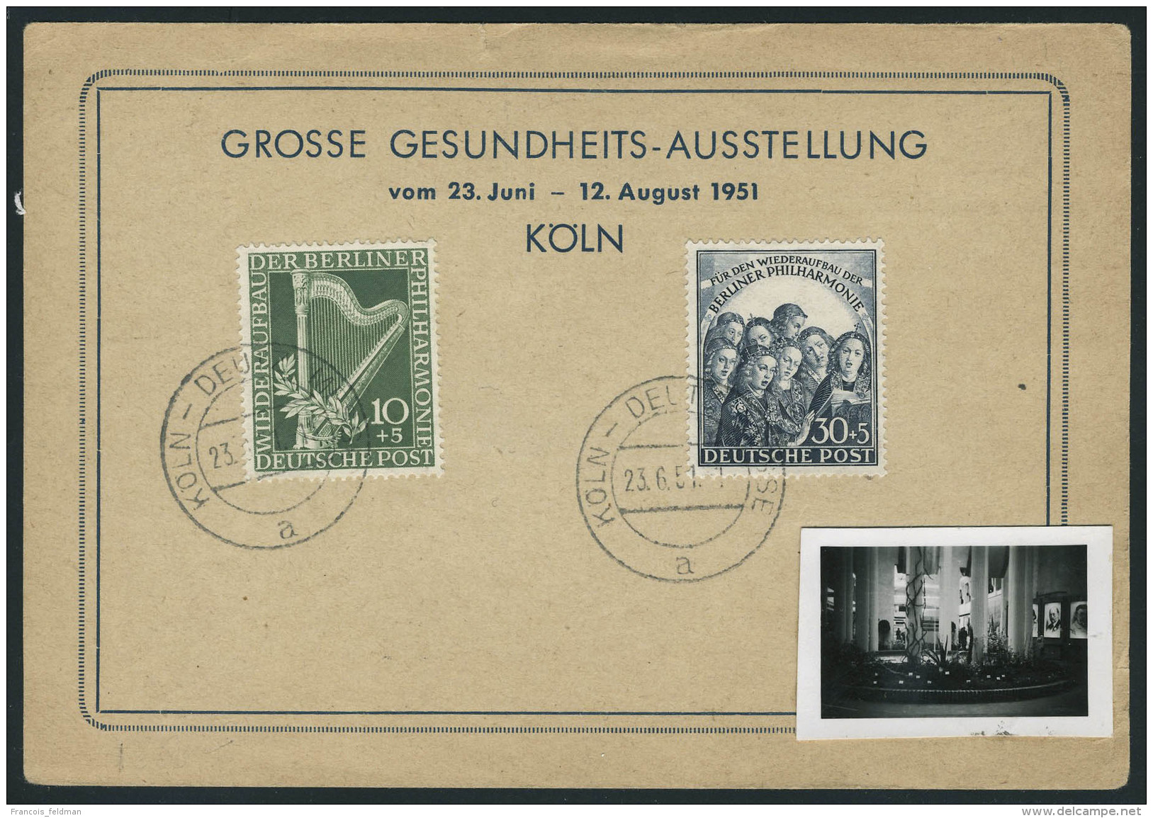 Lettre N&deg; 58/59, La Paire Orchestre Philarmonique De Berlin Sur Carte Grosse-Gesundheits-Austellung K&ouml;ln... - Other & Unclassified