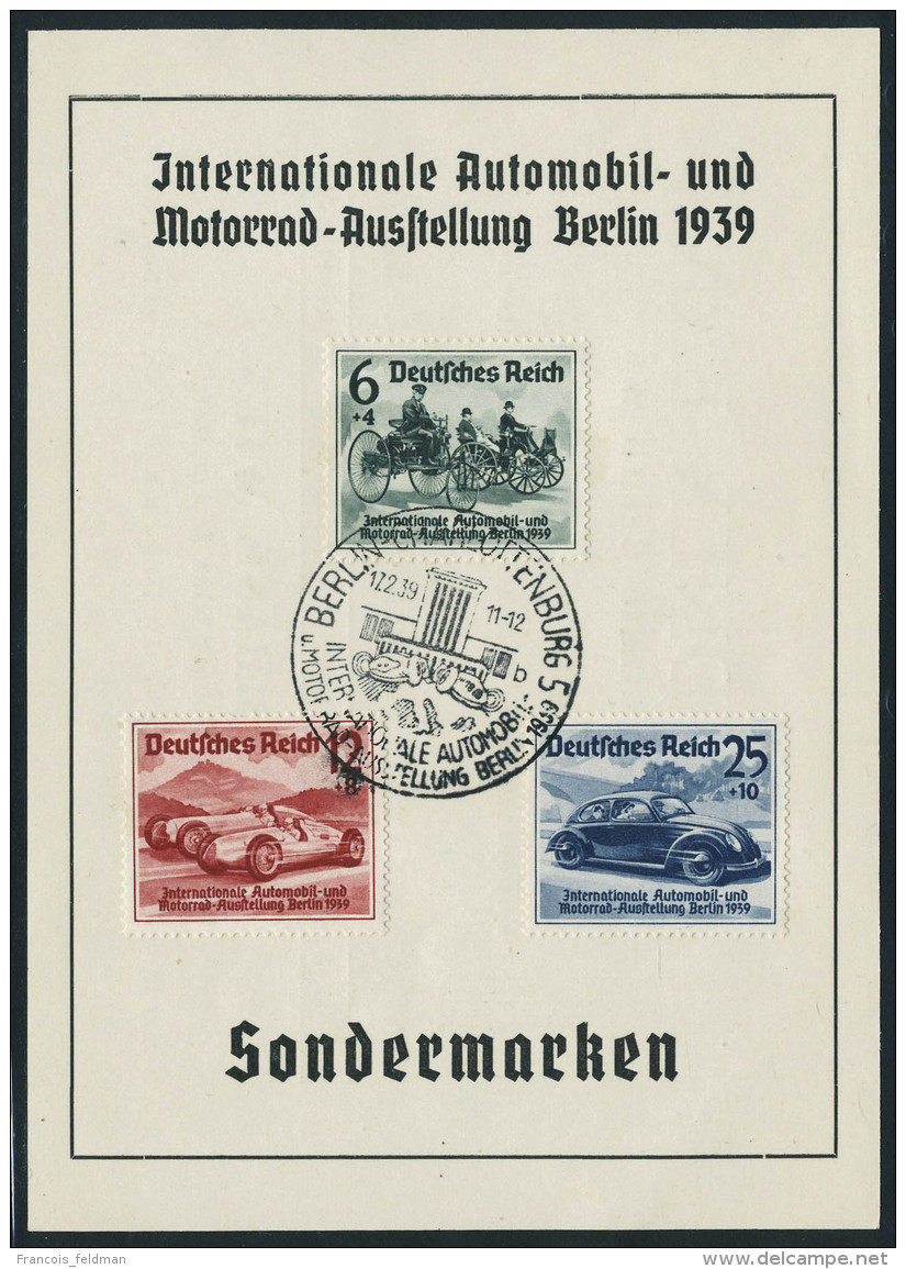 Lettre N&deg; 627/29, La S&eacute;rie Salon De L'automobile Sur Feuillet Imprim&eacute; De L'expo, C&agrave;d 1er... - Autres & Non Classés