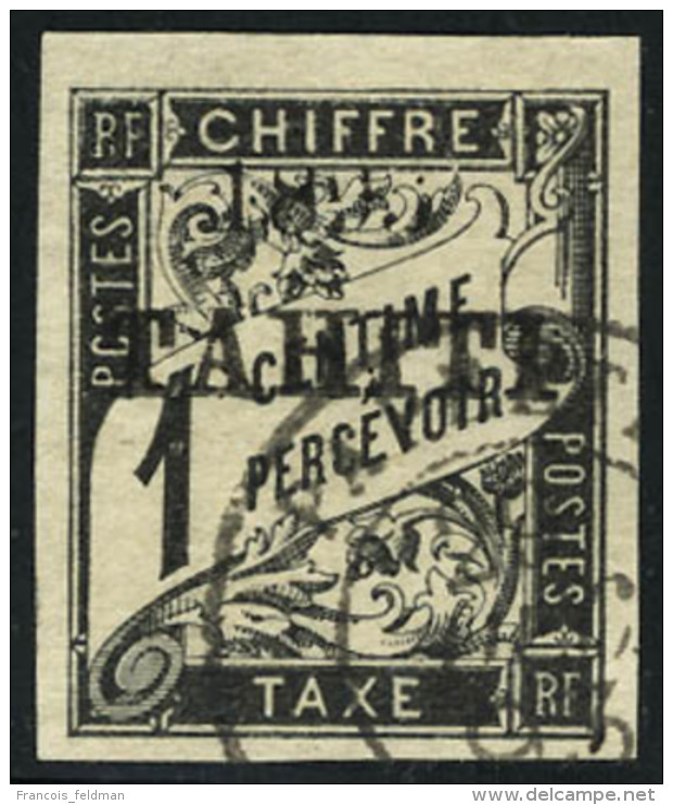 Oblit&eacute;r&eacute; N&deg; 14, 1c Noir Tahiti 1893, Superbe, Sign&eacute;. - Other & Unclassified