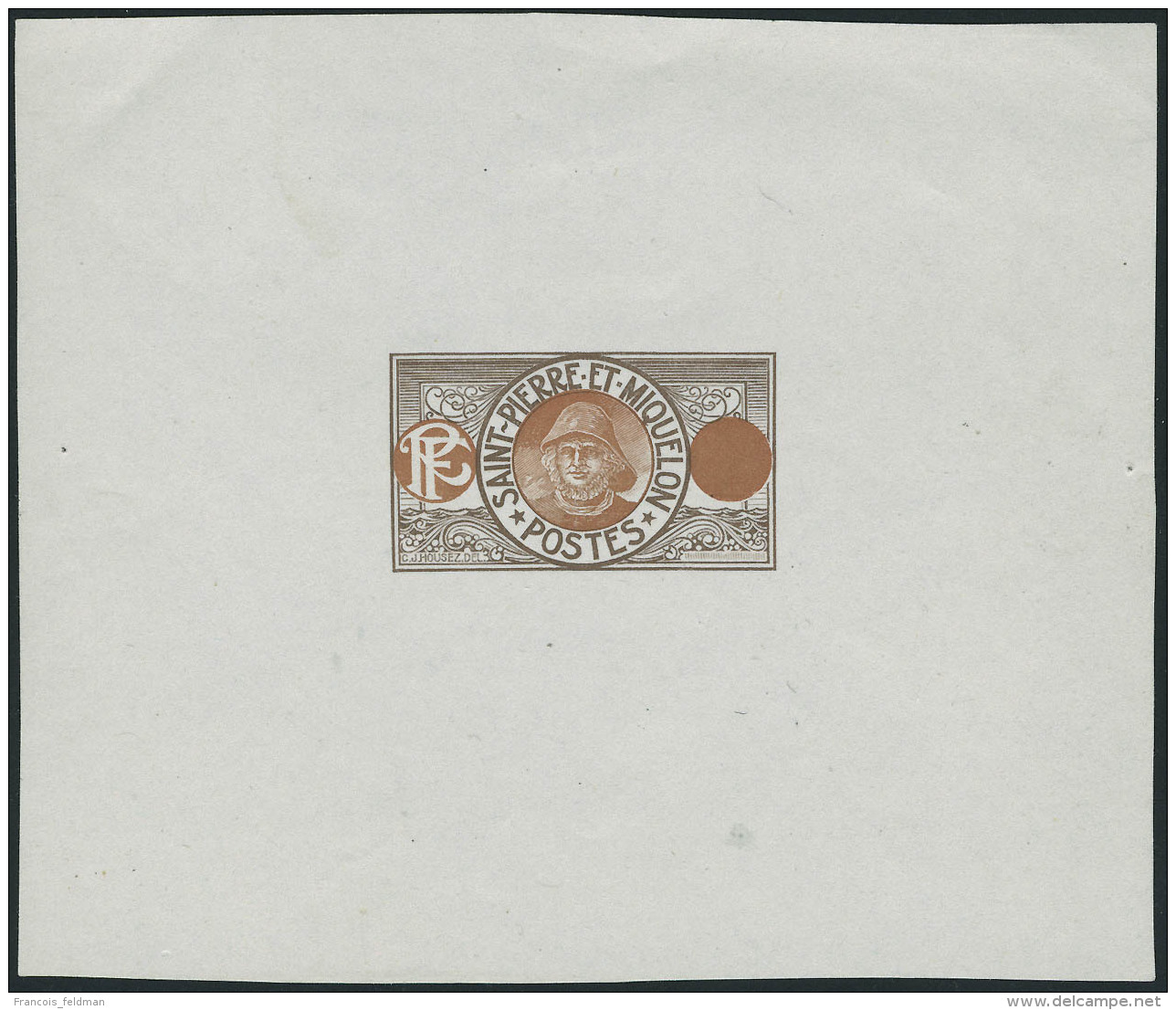 Epreuve Au Type P&ecirc;cheur De 1909, Brun Et Brun-orange, Sans La Valeur Faciale. T.B. - Other & Unclassified