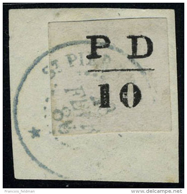 Fragment N&deg; 16A, 10 PD Noir Obl Sur Frgt T.B. Sign&eacute; Brun - Other & Unclassified