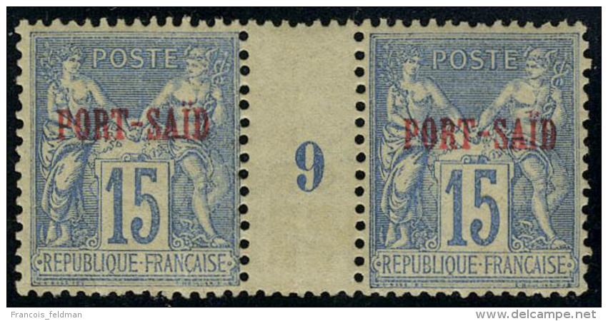 Neuf Sans Charni&egrave;re N&deg; 9, 15c Bleu Paire Hor Mill&eacute;sime 9, T.B. Maury - Other & Unclassified