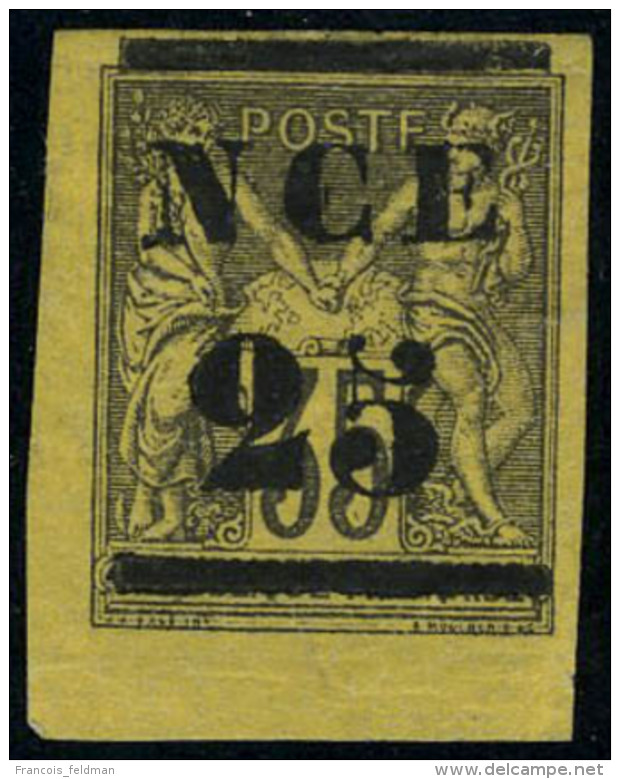 Neuf Avec Charni&egrave;re N&deg; 4, 25c Sur 35c Violet Noir Sur Jaune, Cdf,  T.B. Sign&eacute; JF Brun - Other & Unclassified