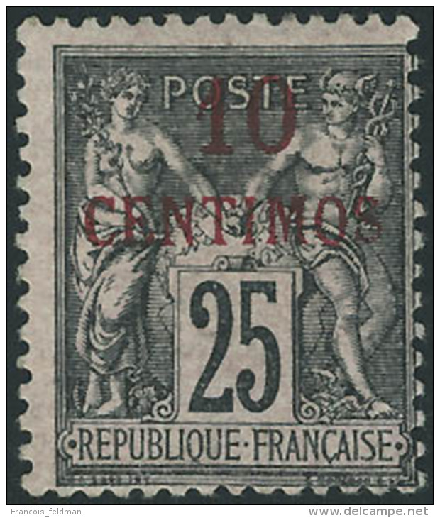 Neuf Avec Charni&egrave;re N&deg;5d. 10c S/25c Erreur De Surcharge. T.B. Sign&eacute; Brun - Autres & Non Classés