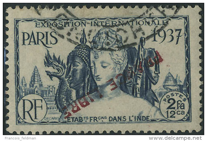 Oblit&eacute;r&eacute; N&deg; 155a. 2fa 12ca, Surcharge France Libre Renvers&eacute;e. Sur Petit Fragment. T.B.... - Autres & Non Classés