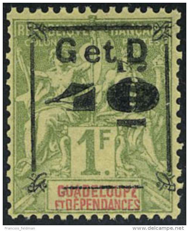 Neuf Avec Charni&egrave;re N&deg; 54, 40c Sur 1f Olive Surchrage Noire, Cl, T.B. 40 Large - Autres & Non Classés