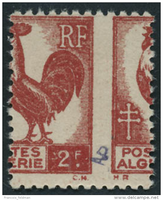 Neuf Sans Charni&egrave;re N&deg; 220. 2f Rouge, Impression Recto Et &agrave; Cheval Au Verso. T.B. - Autres & Non Classés