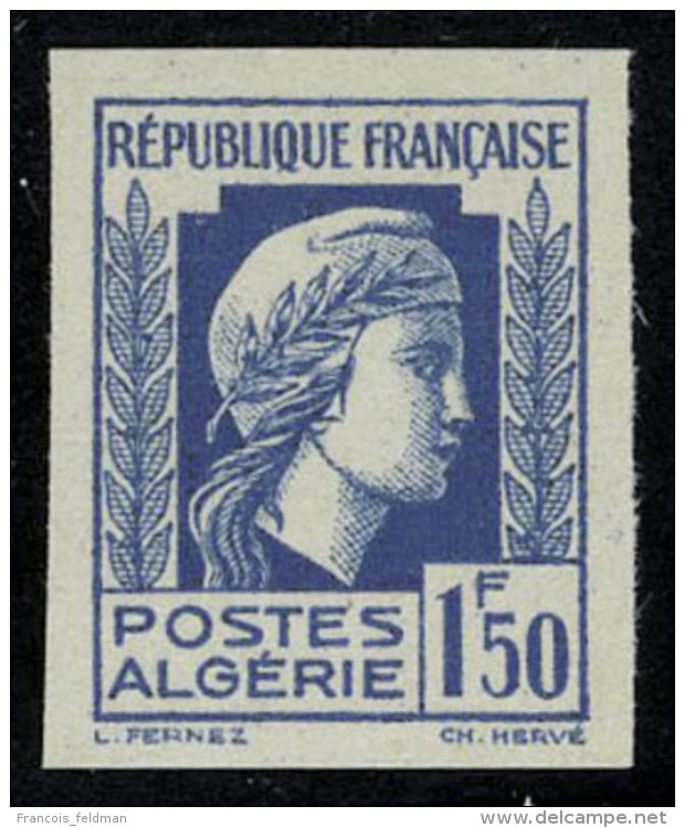 Neuf Sans Gomme N&deg; 214b, 1f50 Bleu Type Marianne, Impression Au Recto Et Au Verso, ND, T.B. Maury - Autres & Non Classés