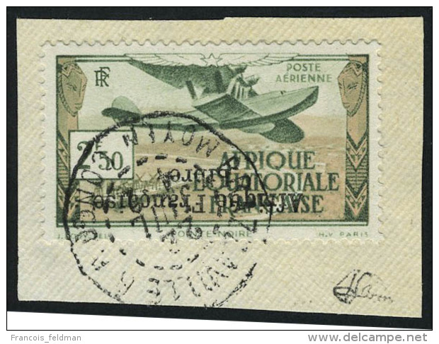 Fragment N&deg; 15a, 2.50 Afrique Fran&ccedil;aise Libre, Surcharge Renvers&eacute;e, Obl Sur Petit Fragment T.B.... - Sonstige & Ohne Zuordnung