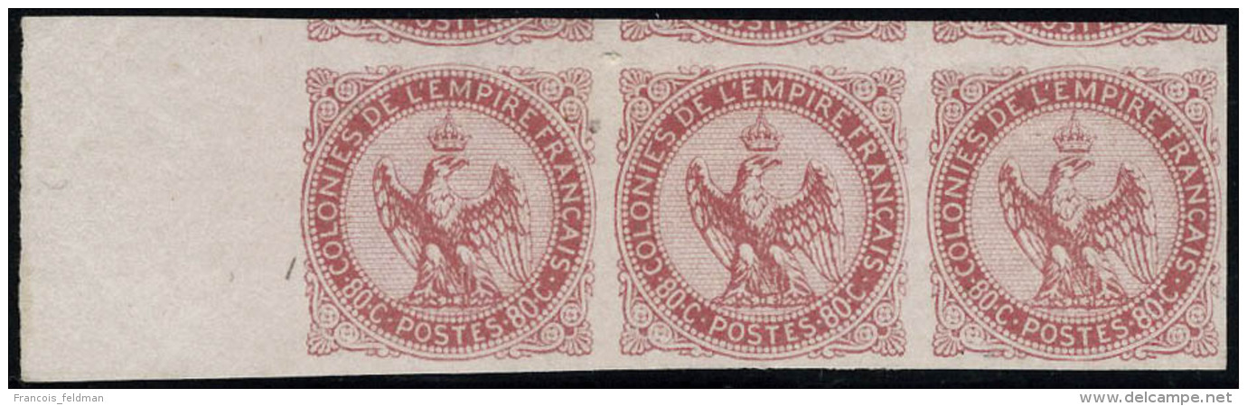 Neuf Avec Charni&egrave;re N&deg; 6, 80c Rose, Bande De 3, Bdf, Superbe - Other & Unclassified