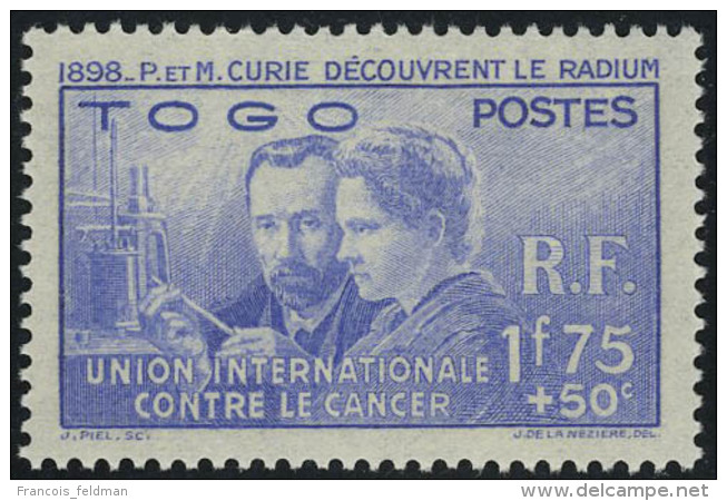 Neuf Sans Charni&egrave;re 1938, S&eacute;rie Compl&egrave;te Pierre Et Marie Curie, T.B. - Sonstige & Ohne Zuordnung