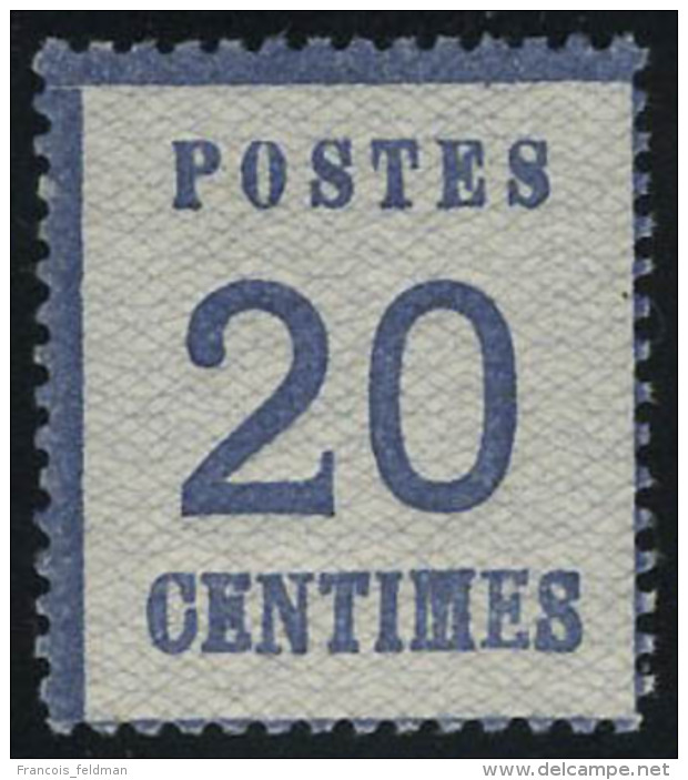 Neuf Sans Charni&egrave;re N&deg; 6, 20c Bleu, T.B. - Other & Unclassified