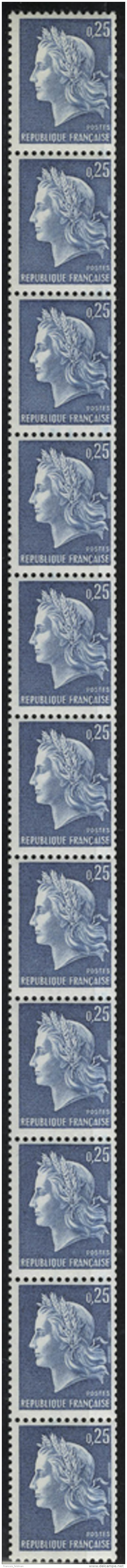 Neuf Sans Charni&egrave;re N&deg; 56, 25c Bleu Marianne De Cheffer, Roulette De 11, T.B. - Other & Unclassified