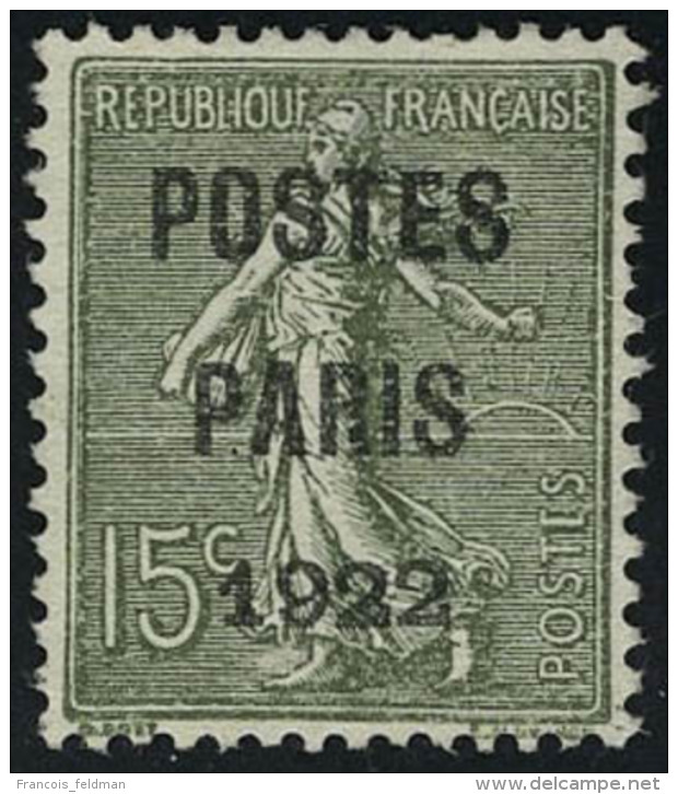 Neuf Sans Gomme N&deg; 30/32, Les 3 Valeurs Postes Paris 1922, T.B. Dont N&deg; 31 Sign&eacute; Brun - Other & Unclassified
