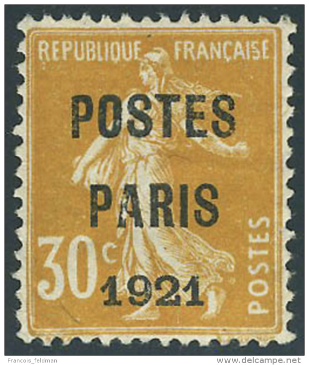 Neuf Sans Gomme N&deg; 26 + 29, 5c Vert Et 30c Orange Postes Paris 1921, T.B. - Other & Unclassified