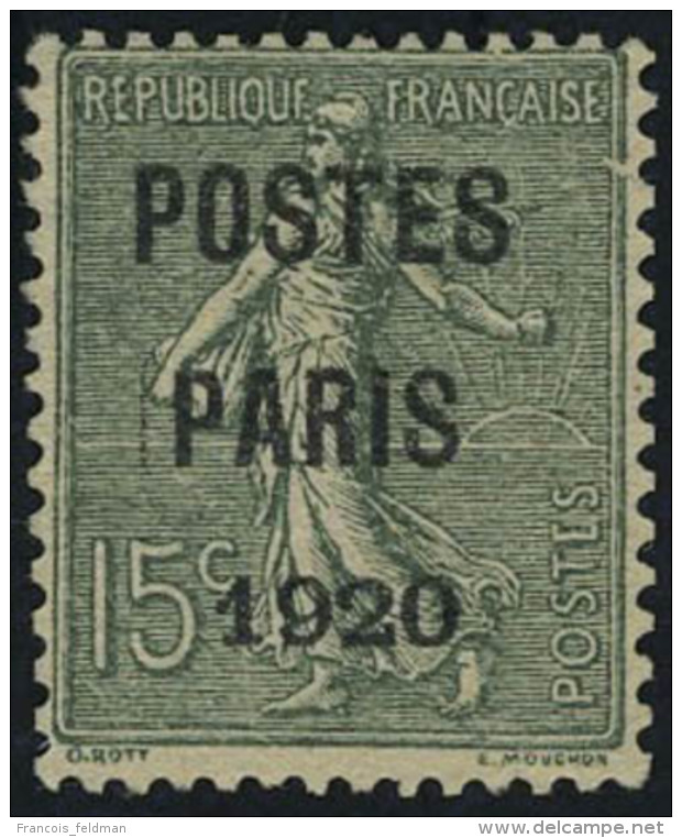 Gomme Non Originale N&deg; 25, 15c Poste Paris 1920 T.B. Sign&eacute; Calves - Other & Unclassified