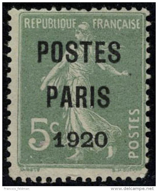 Neuf Sans Gomme N&deg; 24, 5c Vert Postes Paris 1920, T.B. - Other & Unclassified