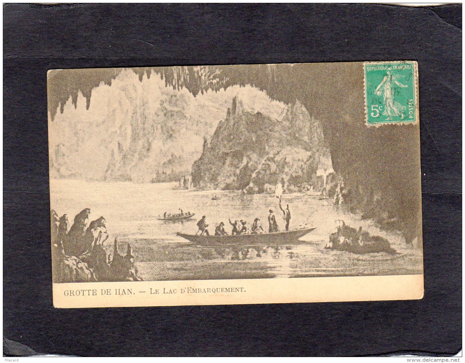 68638   Belgio,   Grotte De Han,  Le  Lac  D"Embarquement,  VG  1910 - Rochefort