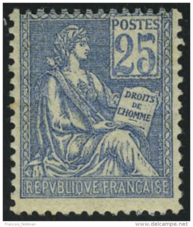 Neuf Sans Charni&egrave;re N&deg; 114, 25c Bleu Centrage Courant T.B. - Other & Unclassified