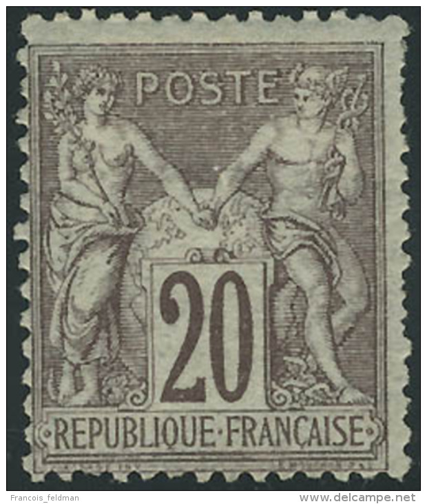 Neuf Avec Charni&egrave;re N&deg;67. 20c Brun-lilas, Type I. Quelques Dents Courtes, Sinon T.B. - Autres & Non Classés