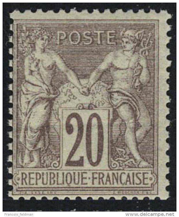 Neuf Sans Charni&egrave;re N&deg; 67, 20c Brun Lilas, Type I, Infime Froissure De Gomme Sinon T.B. - Autres & Non Classés