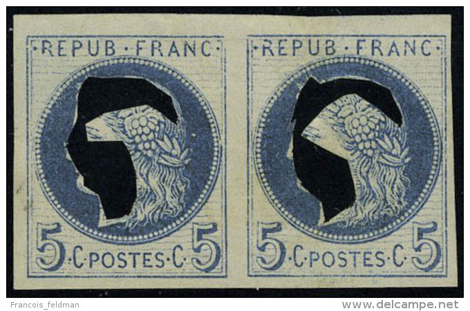 Neuf Sans Gomme N&deg; 53, 5c Paire Coussinet D'impression En Bleu, T.B. - Sonstige & Ohne Zuordnung