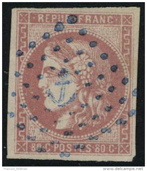 Oblit&eacute;r&eacute; N&deg; 49, 80c Rose, Obl Ancre Bleu L&eacute;g&egrave;re, T.B. Sign&eacute; A Brun - Sonstige & Ohne Zuordnung