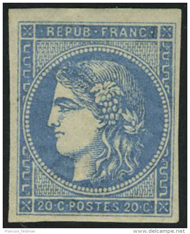 Neuf Avec Charni&egrave;re N&deg; 45B, 20c Bleu, Type II, Report 2, T.B. Sign&eacute; A Brun - Autres & Non Classés