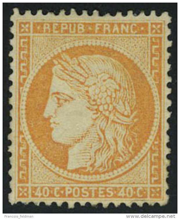 Neuf Avec Charni&egrave;re N&deg; 38b, 40c Orange Clair, Bon Centrage, Forte Charni&egrave;re, T.B. - Autres & Non Classés