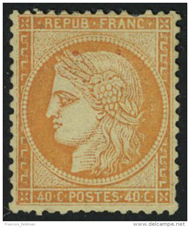 Neuf Avec Charni&egrave;re N&deg; 38, 40c Orange, Bon Centrage, Manque 1 Dent Sinon T.B. - Autres & Non Classés