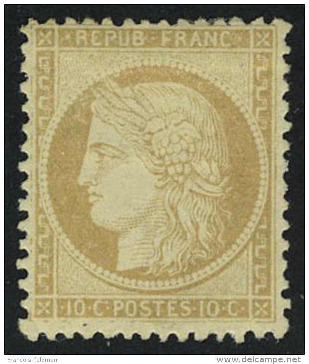 Neuf Avec Charni&egrave;re N&deg; 36, 10c Bistre Jaune T.B. Sign&eacute; Brun - Andere & Zonder Classificatie