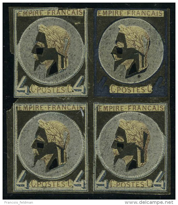 Neuf Avec Charni&egrave;re N&deg; 27, 4c Napol&eacute;on, Bloc De 4, Coussinet D'impression, T.B. - Andere & Zonder Classificatie