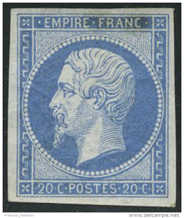 Neuf Avec Charni&egrave;re N&deg; 14A, 20c Bleu Type I, Petite Tache Roussatre Sinon T.B. - Other & Unclassified