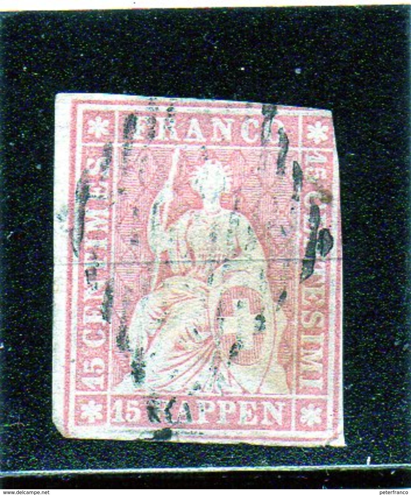 B - Svizzera 1857 - Elvezia Seduta - 1843-1852 Poste Federali E Cantonali