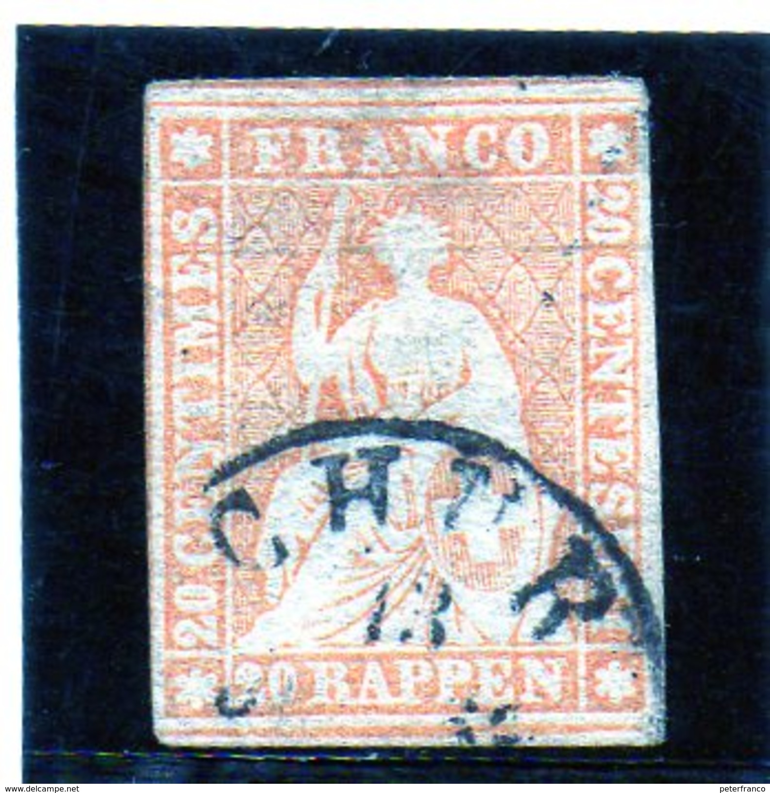 B - Svizzera 1857 - Elvezia Seduta - 1843-1852 Poste Federali E Cantonali