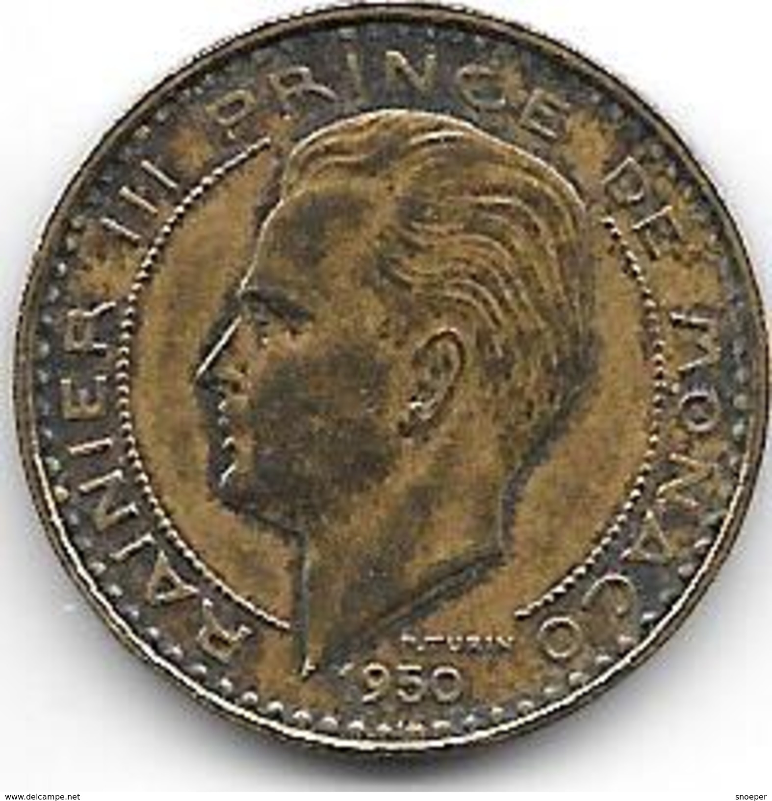 *monaco 10 Francs 1950  Vf+ - 1922-1949 Louis II