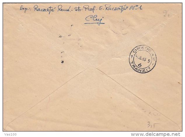 SEAGULL, STAMPS ON REGISTERED COVER, 1963, ROMANIA - Briefe U. Dokumente