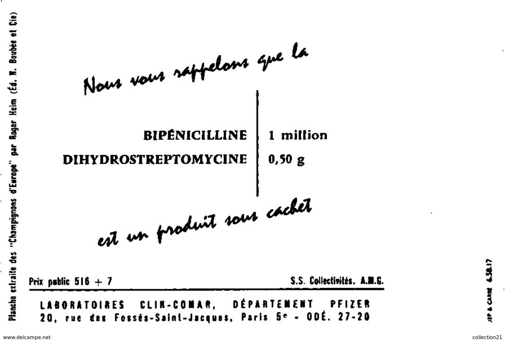 CHAMPIGNON ... PUBLICITE BIPENICILLINE .... LENTIN JOLI - Pilze