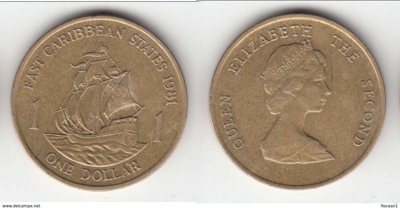 *** ETATS DES CARAIBES DE L´EST - EAST CARIBBEAN STATES - 1 DOLLAR 1981 ELISABETH II **** EN ACHAT IMMEDIAT !!! - Territoires Britanniques Des Caraïbes