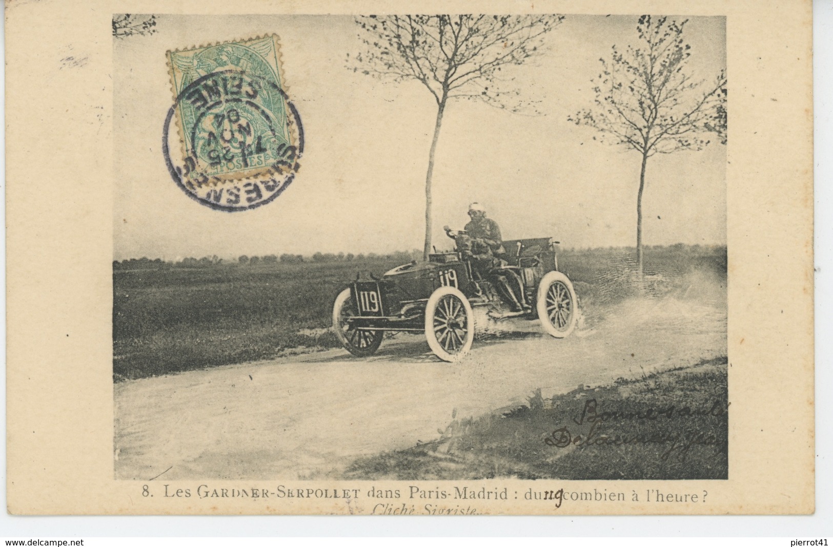 AUTOMOBILES - COURSE PARIS - MADRID - Les GARDNER SERPOLLET - Voitures De Tourisme