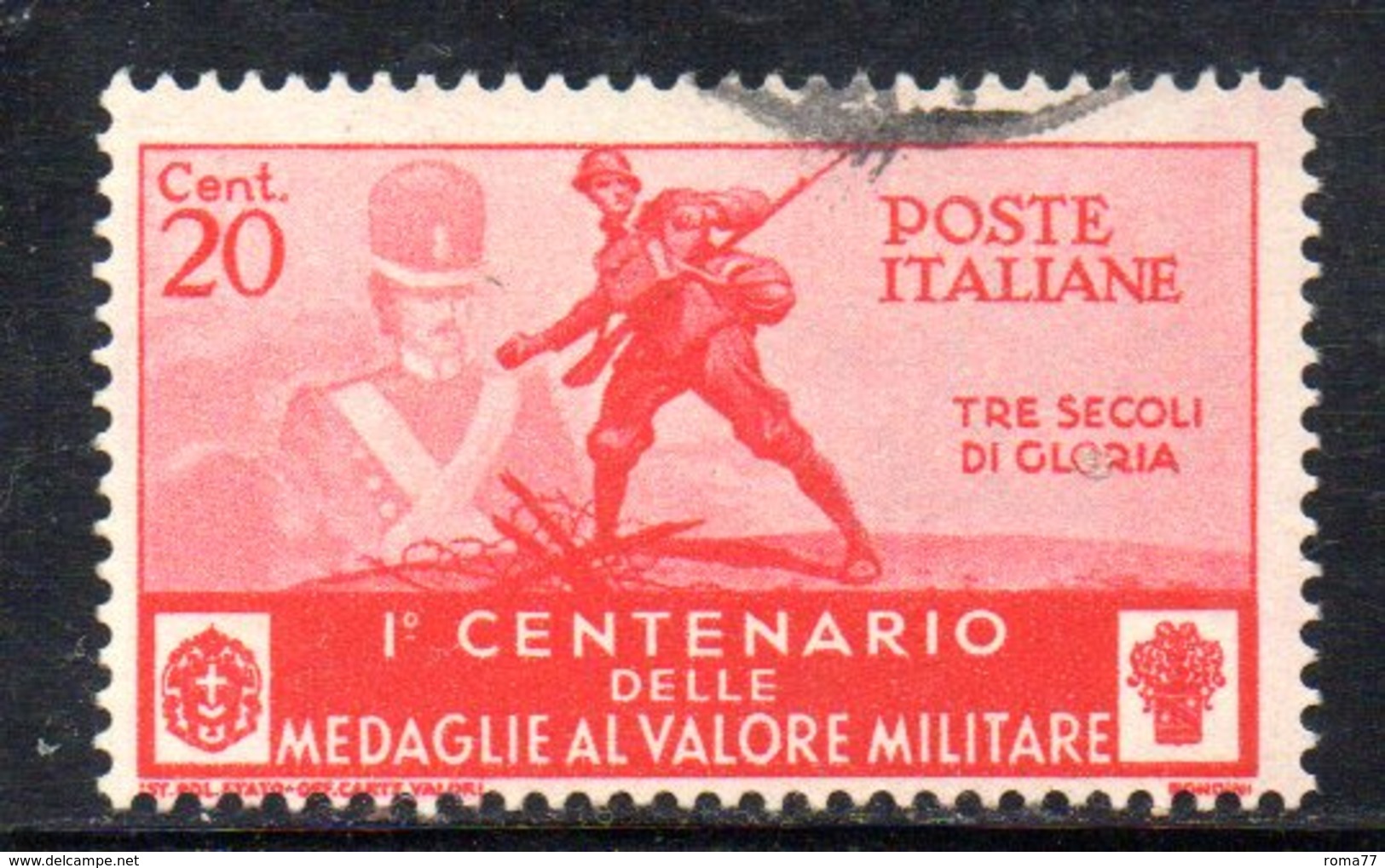 T2239 - REGNO 1934, Sassone N. 368 Usato Medaglie Al Valore - Usati