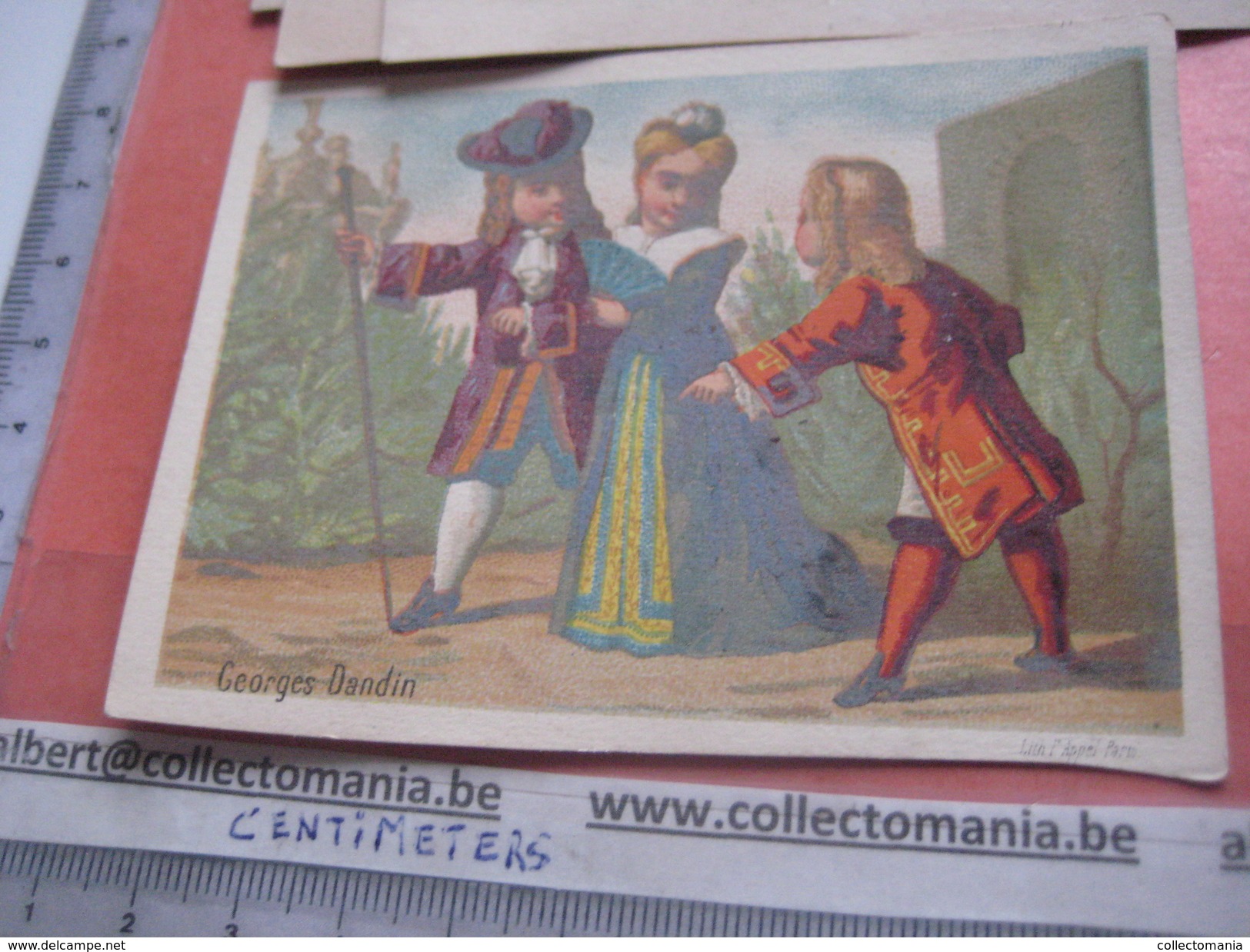 F. APPEL imprimeur litho serie complete, litho  3-1-9 RARE c1875 - MOLIERE  : 6 cards Dandin, médicin, Scapin, Tartuffe