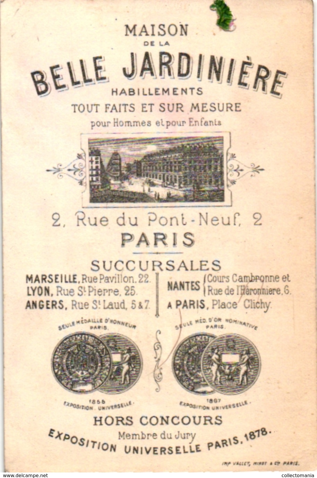 1 Card C1900  Pub  Belle JARDINIERE  Imp Vallet & Minot Paris   Weight-Lifting HALTEROPHILIE - Autres & Non Classés